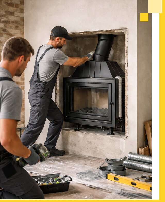 Установка каминных топок в Новодвинске: монтаж, подключение