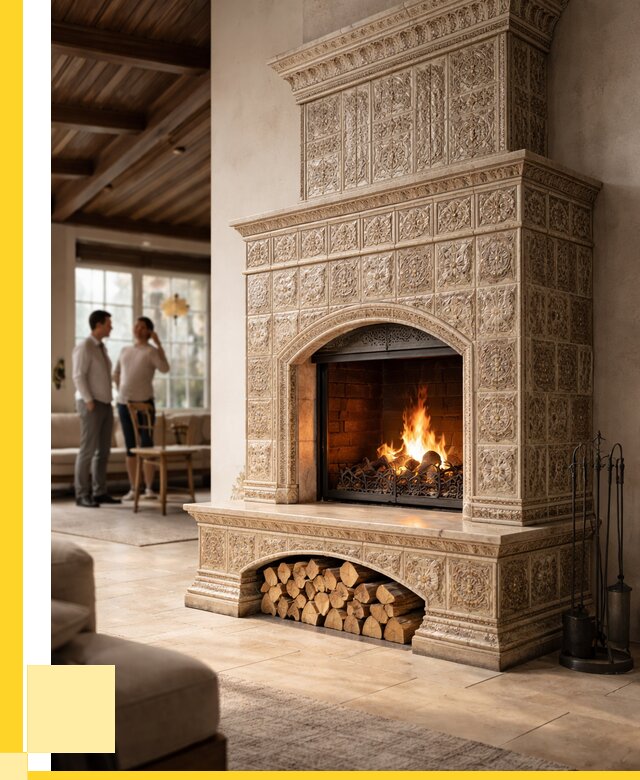 Купить изразцовый камин в Новодвинске от 255675 р. | ЭриданНвд