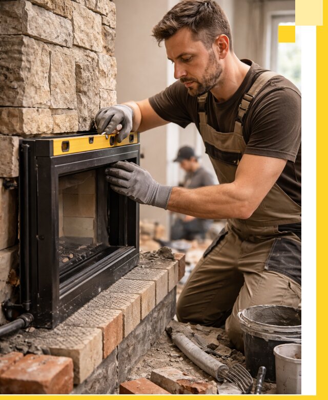 Дровяные камины под ключ в Новодвинске: монтаж, обустройство