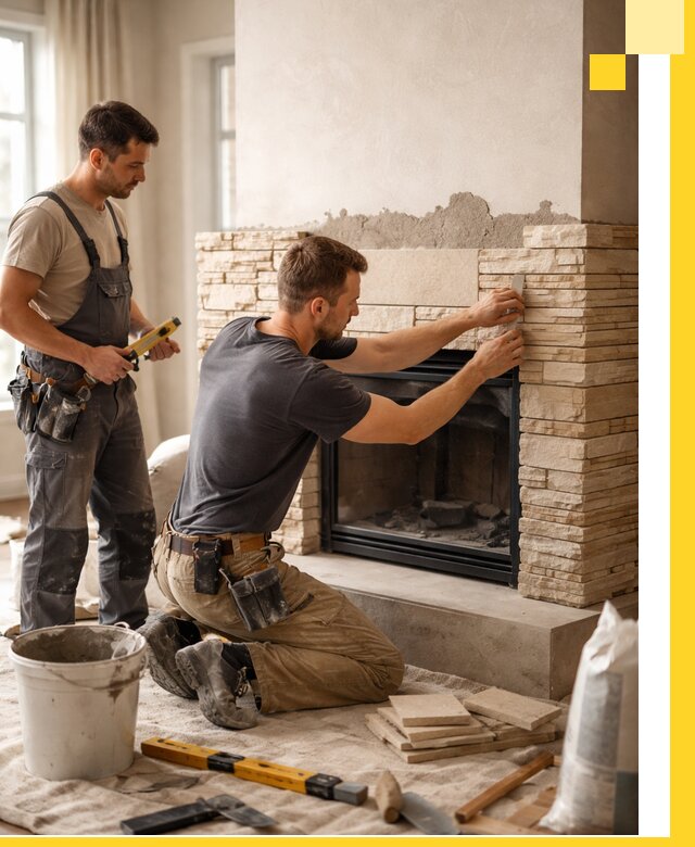 Установка и монтаж каминов для загородного дома в Новодвинске