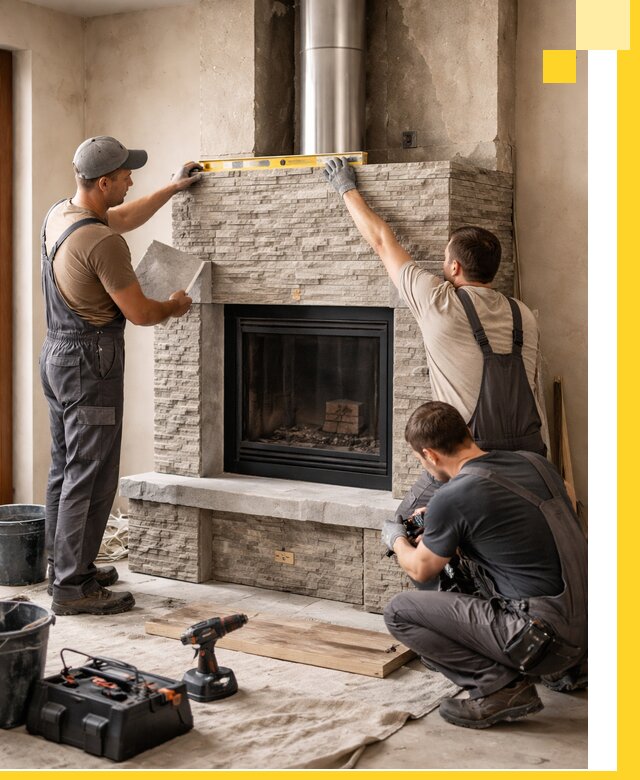 Профессиональный монтаж каминов под ключ в Новодвинске для дома