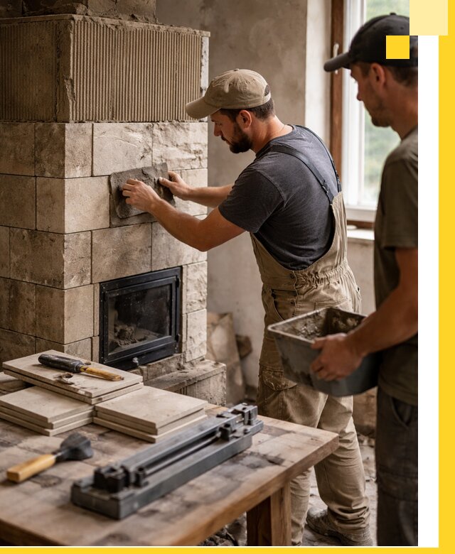 Профессиональная облицовка печей в Новодвинске: керамика и камень