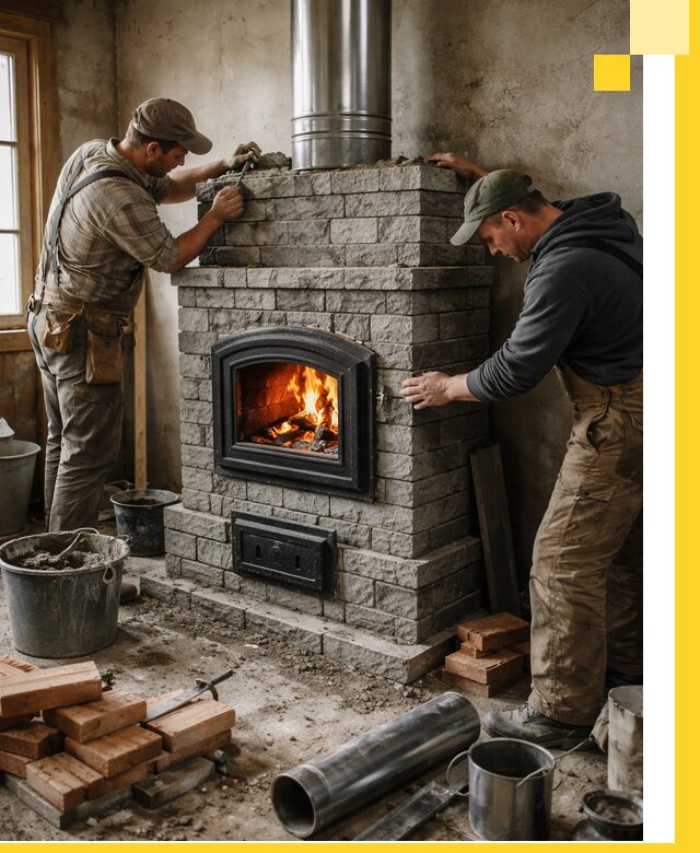 Производство, поставка и монтаж дровяных печей в Новодвинске