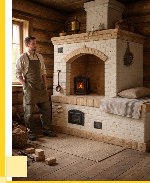 Русские печи с лежанкой под ключ в Новодвинске от 153405 р. ЭриданНвд