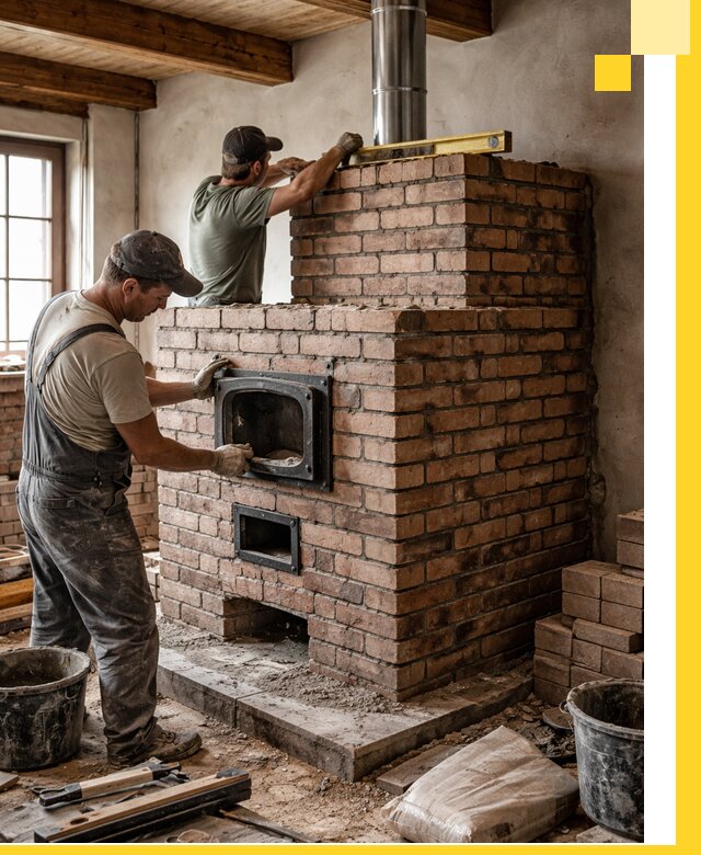 Печи для загородного дома под ключ в Новодвинске — монтаж и сервис