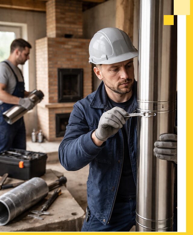 Профессиональный монтаж дымоходов для печей в Новодвинске