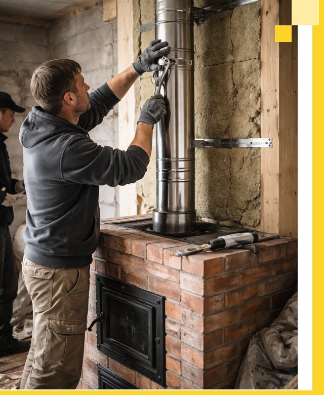 Изготовление и монтаж печей и дымоходов под ключ в Новодвинске