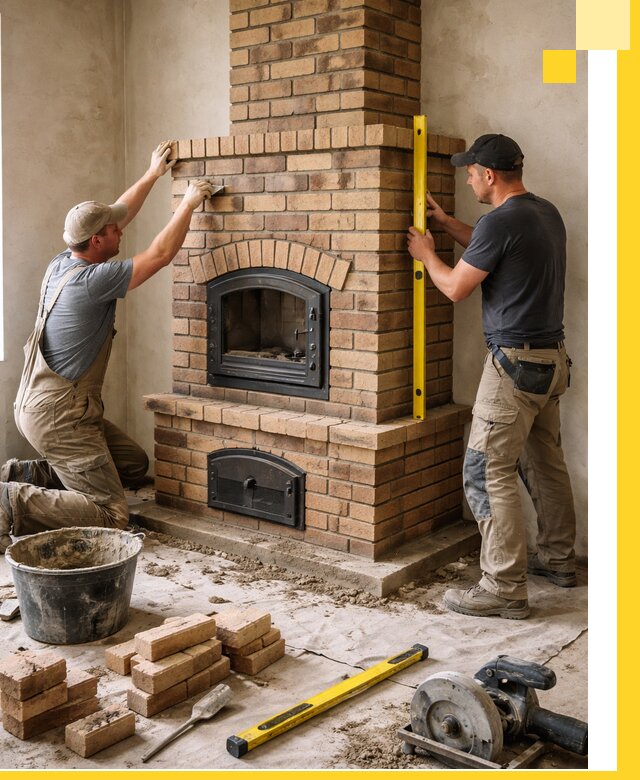 Продажа и установка печей и каминов для дома под ключ в Новодвинске