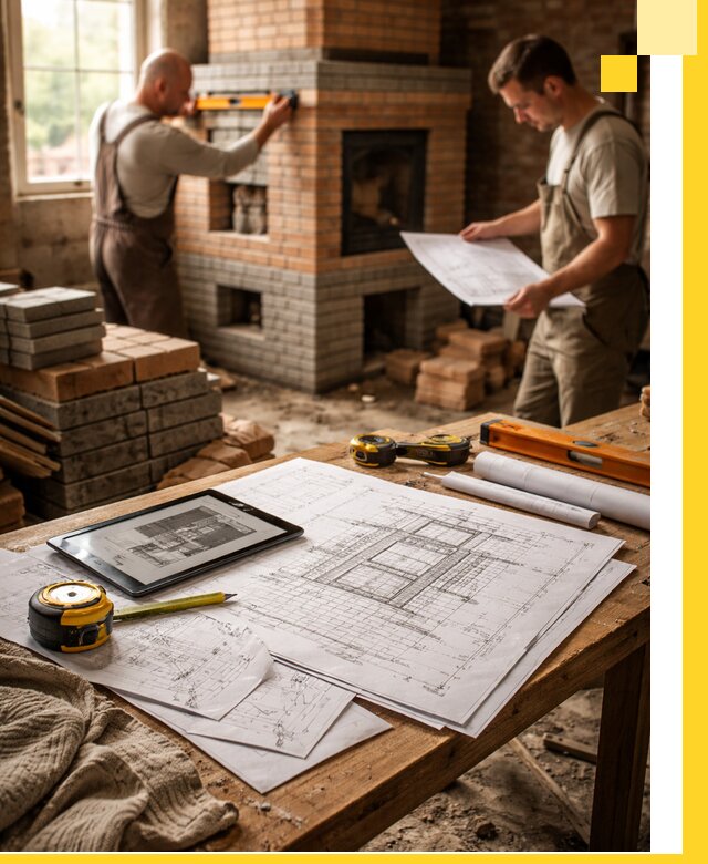 Проекты печей и каминов с индивидуальным дизайном в Новодвинске