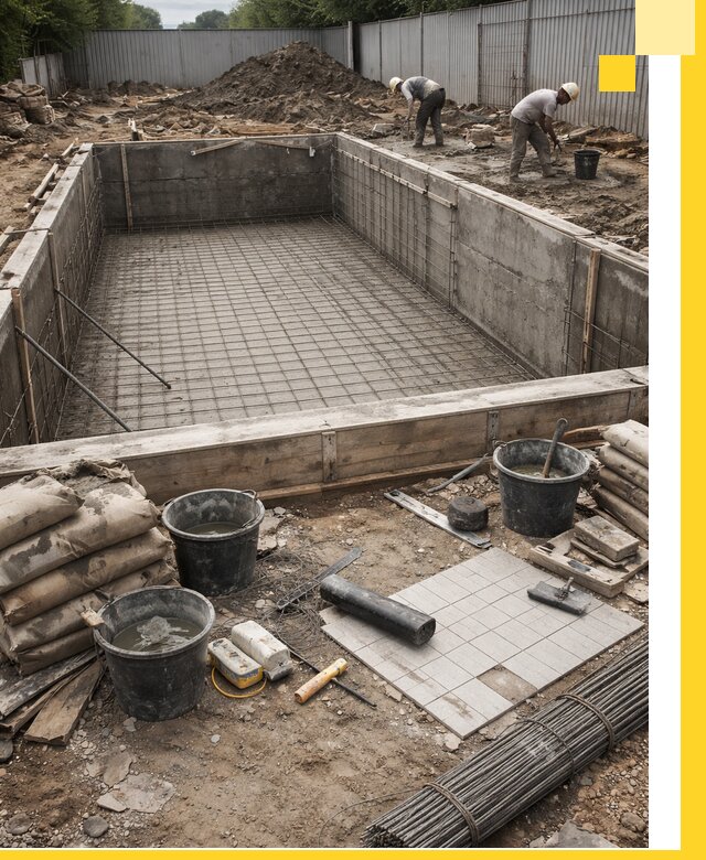 Строительство бассейнов под ключ в Новодвинске, дизайн и монтаж