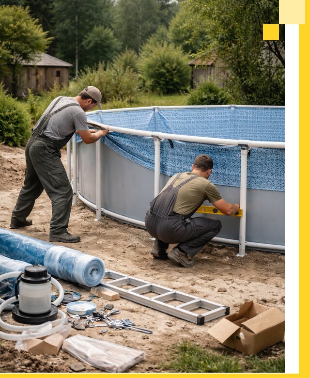 Установка и монтаж каркасных бассейнов в Новодвинске под ключ