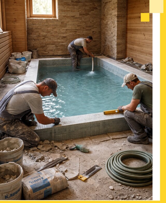 Проектирование и строительство бассейнов для бани в Новодвинске