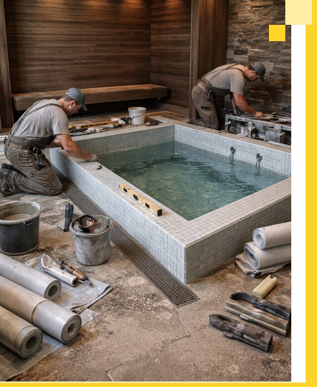 Установка и строительство бассейнов для сауны в Новодвинске