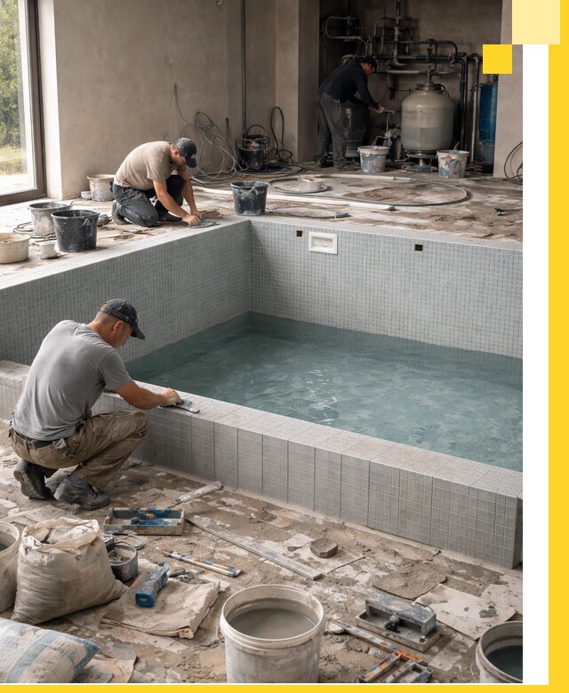 Строительство и монтаж бассейнов в помещении в Новодвинске