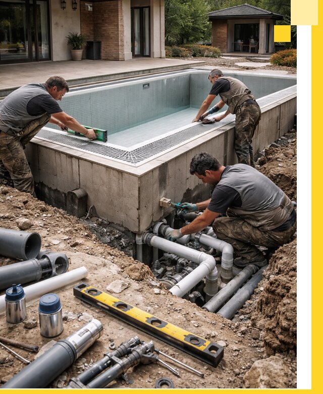 Строительство переливных бассейнов в Новодвинске под ключ