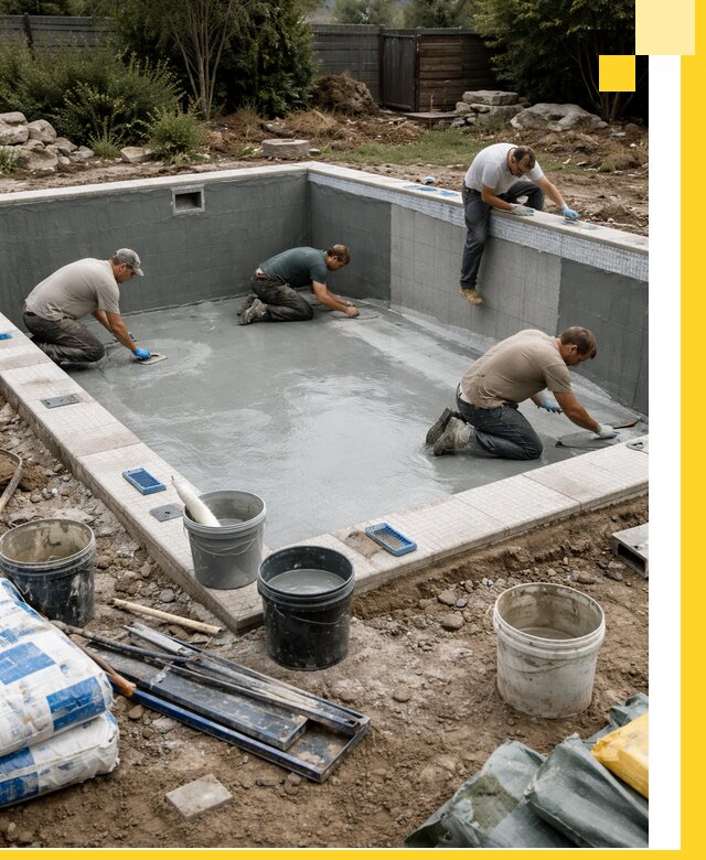 Изготовление и монтаж чаши бассейна под ключ в Новодвинске