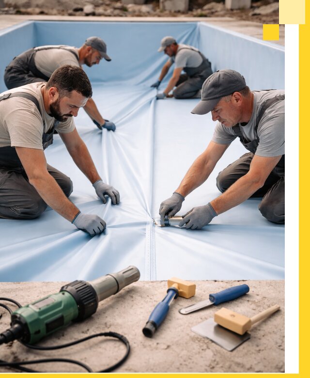 ПВХ пленка для бассейнов с монтажом и гарантией в Новодвинске