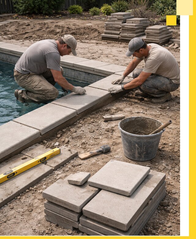 Установка и изготовление копингового камня для бассейнов в Новодвинске