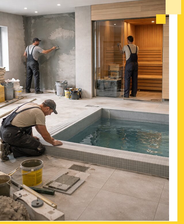 Проектирование и строительство сауны с бассейном в Новодвинске