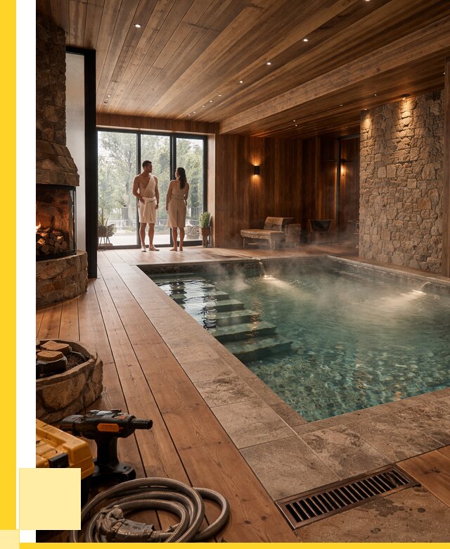 Проекты бань с бассейном под ключ в Новодвинске от 76703 р., ЭриданНвд