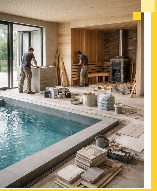 Проектирование и строительство бань с бассейном в Новодвинске