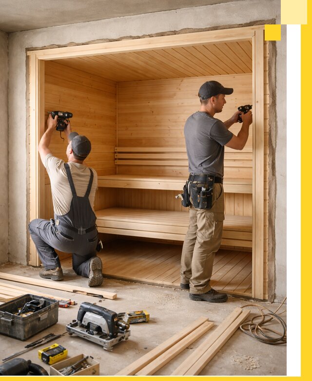 Монтаж саун под ключ в Новодвинске — проектирование и установка