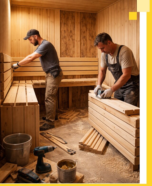Профессиональный комплексный ремонт саун под ключ в Новодвинске