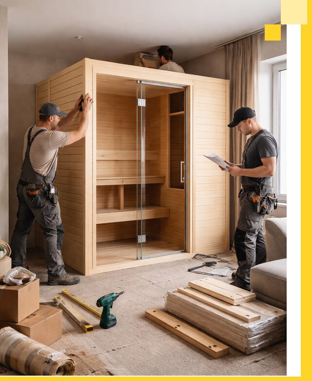 Установка и благоустройство саун в квартире в Новодвинске