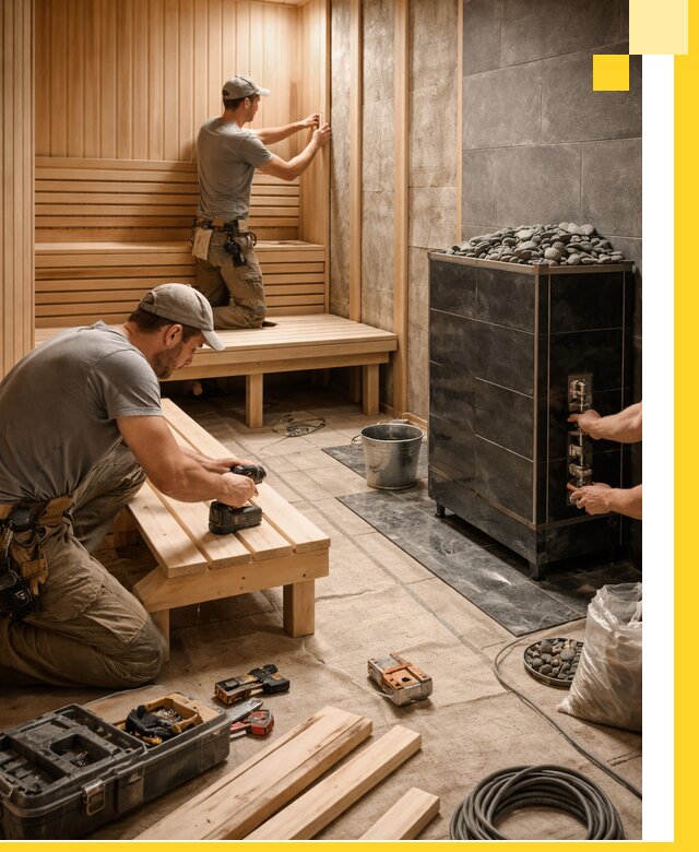 Дизайн и строительство интерьерных саун под ключ в Новодвинске