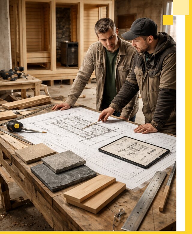 Проекты бань под ключ и планы строительства в Новодвинске