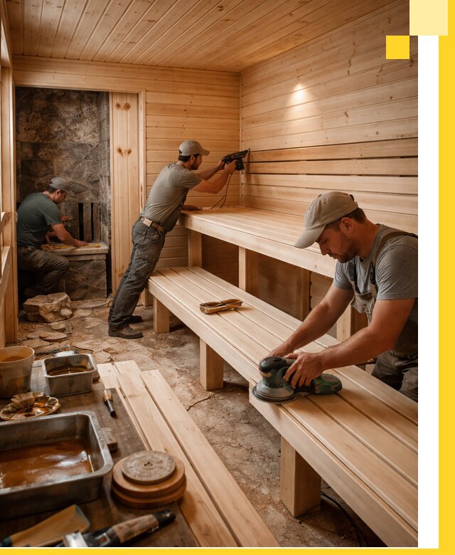 Профессиональная отделка бань в Новодвинске под ключ, с гарантией