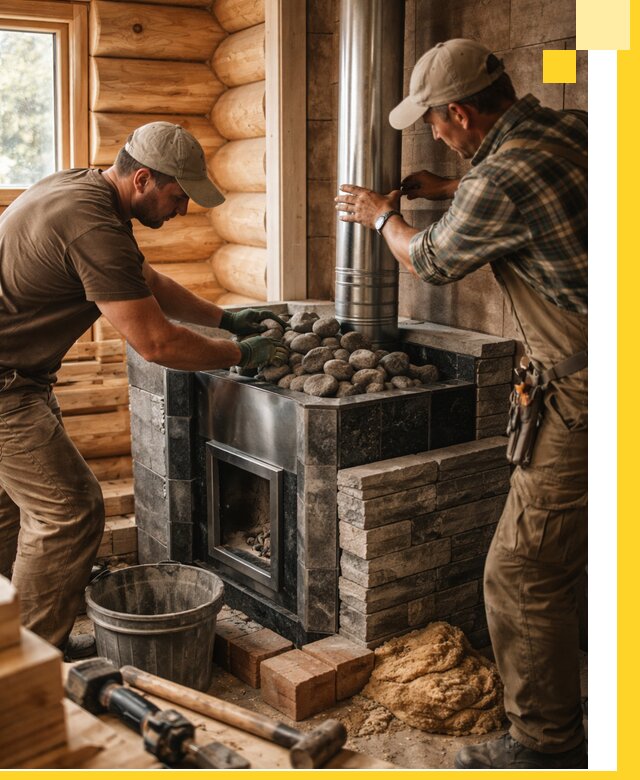 Строительство и отделка русских бань под ключ в Новодвинске