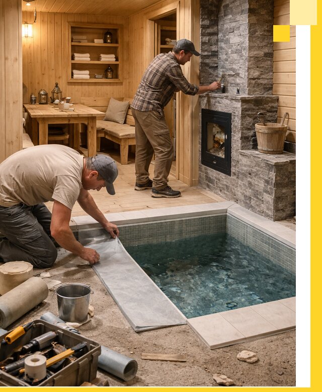 Строительство бань с комнатой отдыха под ключ в Новодвинске