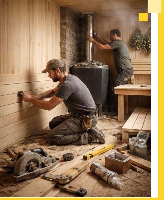 Полное строительство и оснащение парных под ключ в Новодвинске