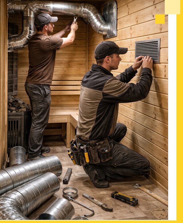 Проектирование и монтаж вентиляции бани в Новодвинске под ключ