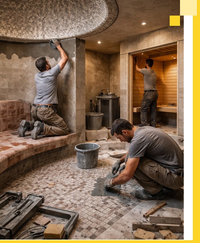 Проект и строительство хамама бани и сауны под ключ в Новодвинске