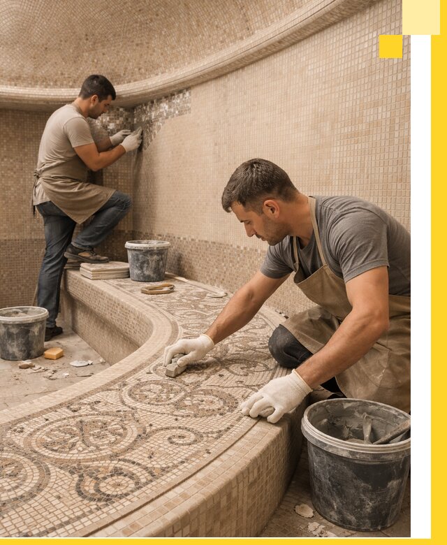 Плитка для хамама в Новодвинске, укладка, подбор и поставка